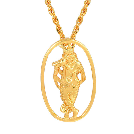 Brass Micron Goldplated Krishna Pendant