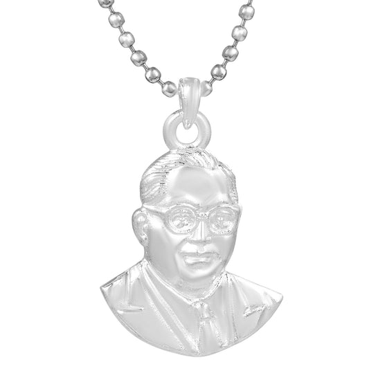 Brass Silverplated Bhimrao Ambedkar chain pendant