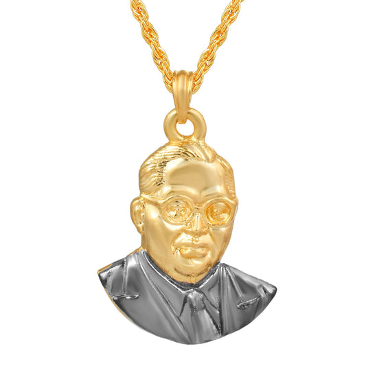 Brass Two colour plating Bhimrao Ambedkar chain pendant