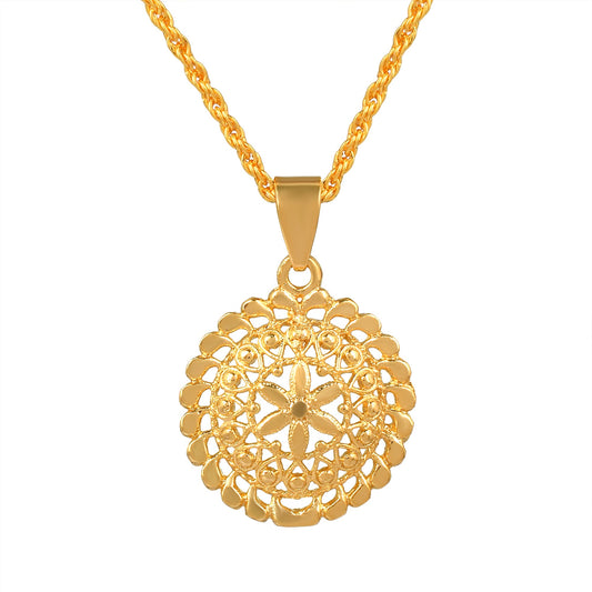 Brass Goldplated Chilai Work Tradtional Chain Pendant