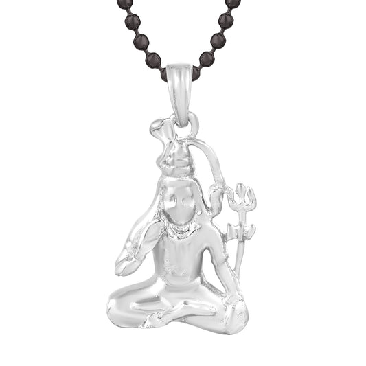 Brass Anti Tarnish Silver plated Mahadev Shiv Shanker Chain Pendant