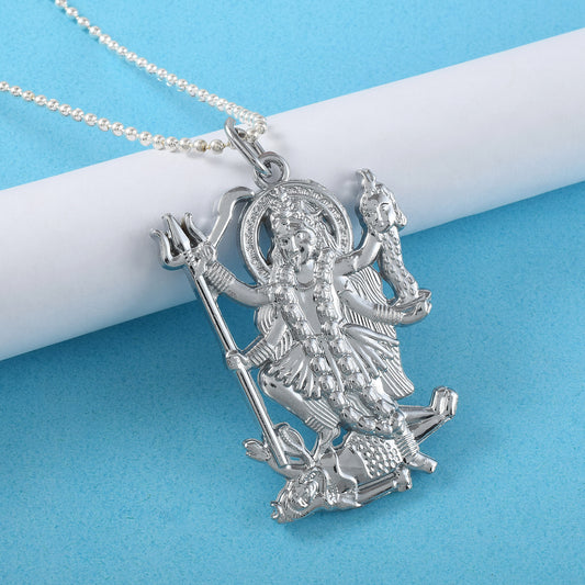 Brass Silver Maa Kaali pendant Hindu Spiritual (PCOM4503)