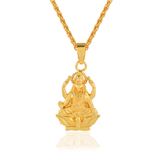 24KT Brass Micron 1 Gram gold Lakshmi  pendant (PCOM4508)