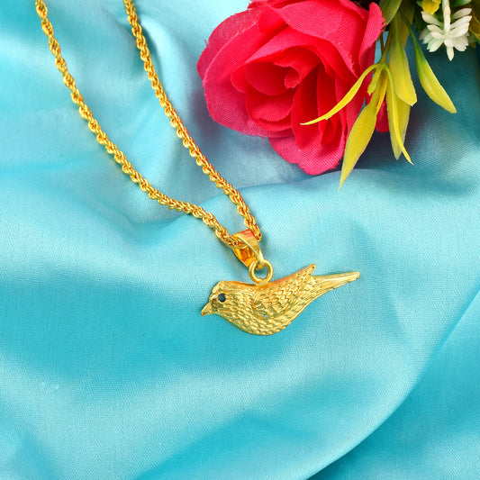 Brass Micron 24KT Gold Sparrow Pendant (PCOM4507)