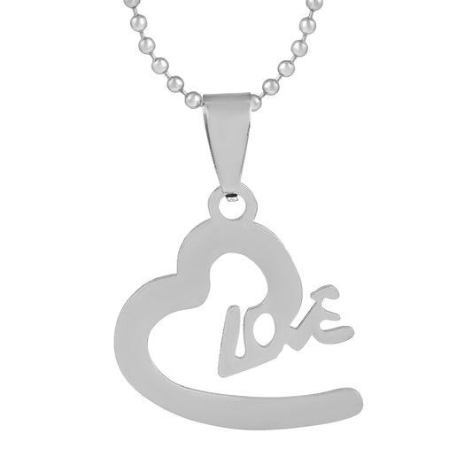 Stainless Steel Love in Heartshape Chain Pendant