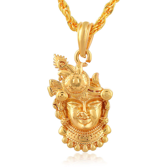 Goldplated Krishna Shrinathji Pendant Hindu