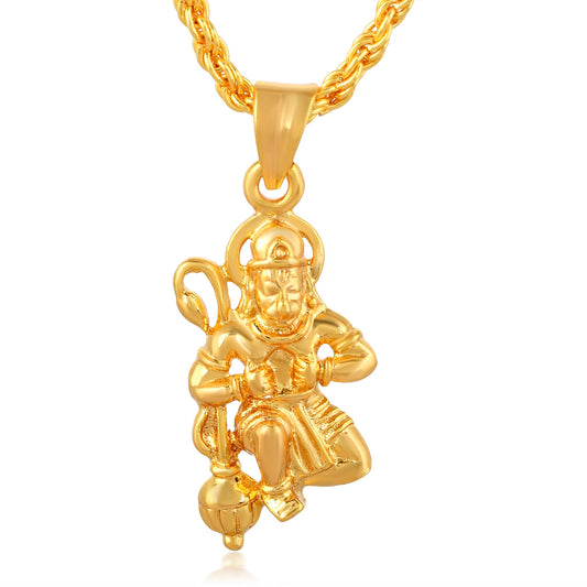 Goldplated RamBhakt Bajrang Bali Hanuman Pendant Hindu