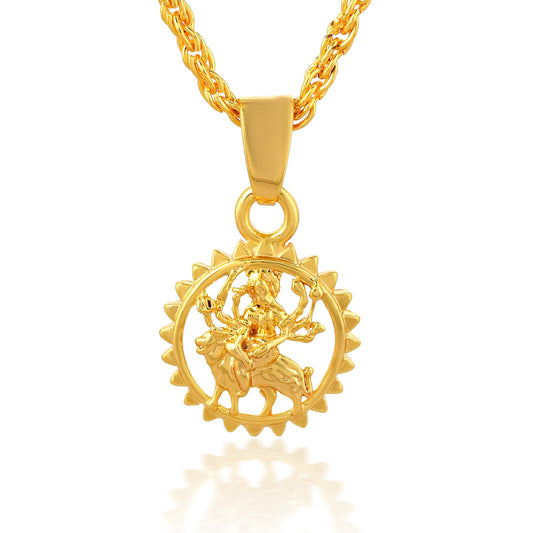 Goldplated Sherawali MATA Durga Chain Pendant