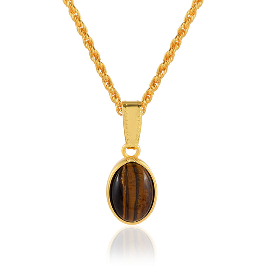 Panch dhatu Natural Lehsuniya (Cats Eye) Pendant (PCRR3505)