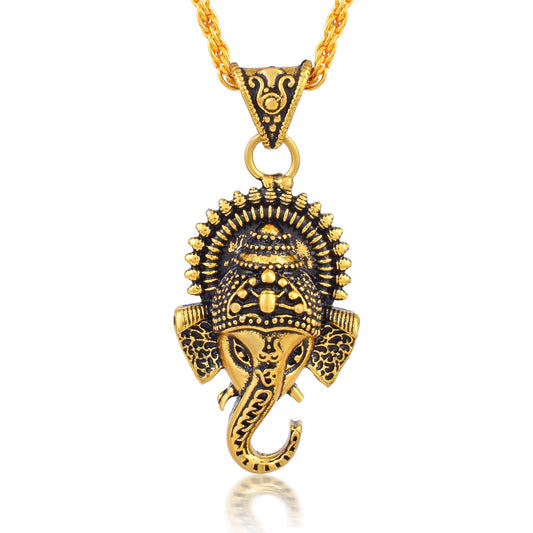 Brass Antique finish Goldplated Ganpati Lord Ganesha Pendant