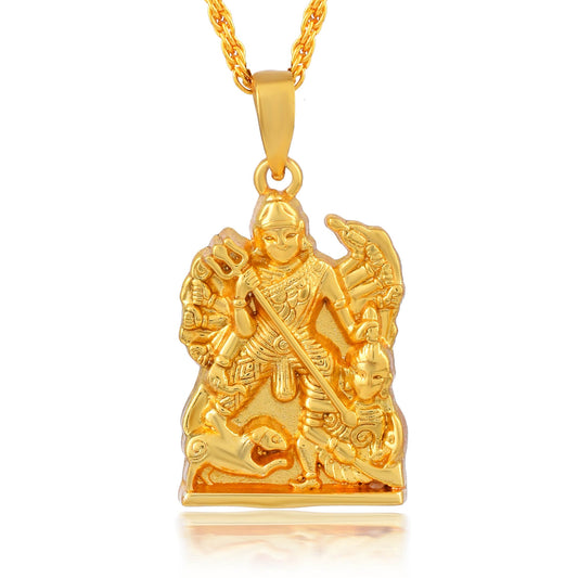 24KT Micron 1 Gram gold forming Maa Kaali Durga Pendant (PCSA3952)