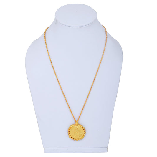 Gold Plated, Coin Shaped Laxmi pendant