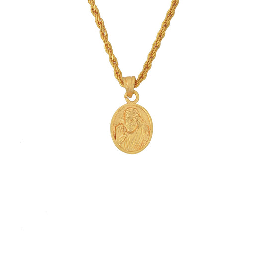 Gold plated Shirdi SAI BABA on oval coin,pendant