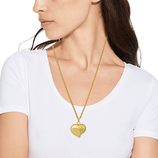 Gold plated, Thick and stylish, Heart shape chain pendant