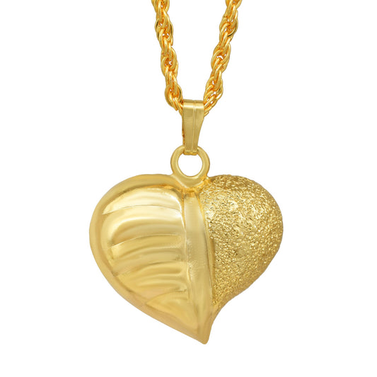 Gold plated, Thick and stylish, Heart shape chain pendant