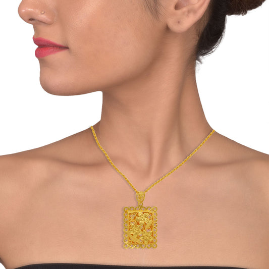 Gold plated Handmade Rich Rasrawa Fort Jaali Jharokha inspired Traditional Pendant