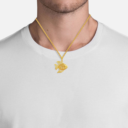 Gold plated swimming Fish fashion pendant Men Women