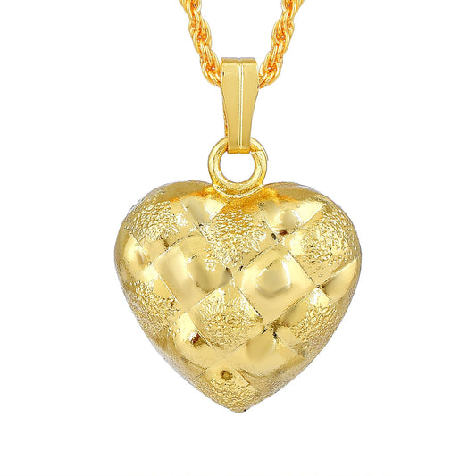 Brass Gold plated Thick Chequreboard Cut Latest Heartshape Pendant