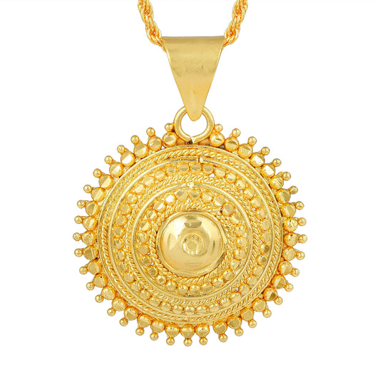 Brass Gold plated Rasrawa Fortune Chakra Fashion Pendant