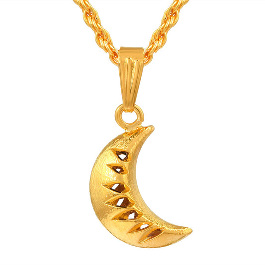 Brass Goldplated Half-Moon Fashion Pendant