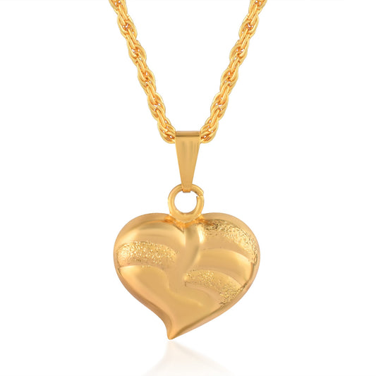 Gold plated Thick and stylish Heartshape Fashion chain pendant