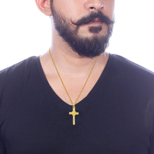 Gold plated Cross and Jesus Pendant