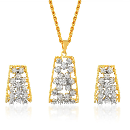 Gold plated Imitation Diamond studded Tree of Life Women Fashion Pendant Set