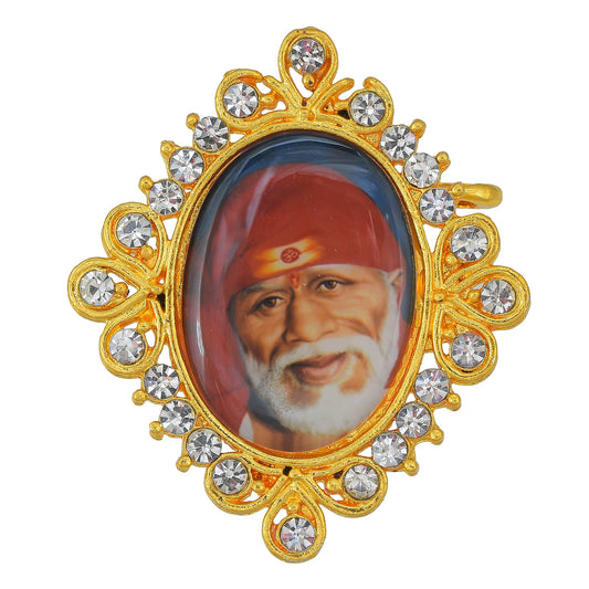 Gold plated CZ Sai Baba Brooch