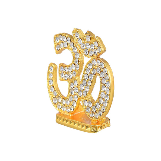 Goldplated CZ studded OM stand for Home decor (STKL0502)