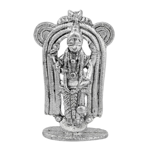 Silver Plated Guru Ayappan Idol, Stand, Home Decor Stand