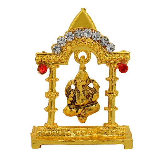 Gold Plated, Ganpati, Vinayak, Ganesh Stand Idol