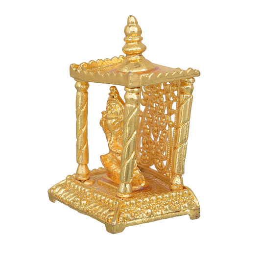 Gold Plated, Ganpati, Vinayak, Ganesh Temple Stand Idol