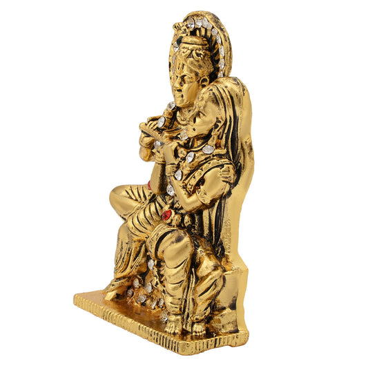 Brass CZ Studded, Heavy Radha Krishna Idol Stand