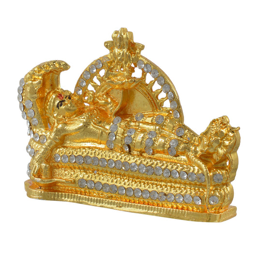 Gold Plated, Ananth Shayanam Posture, Lord Vishnu, Padmanabhswamy Idol, Stand