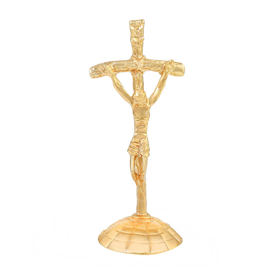 Brass Goldplated Jesus Cross Crucifix Homedecor item Christian (STKL7737)