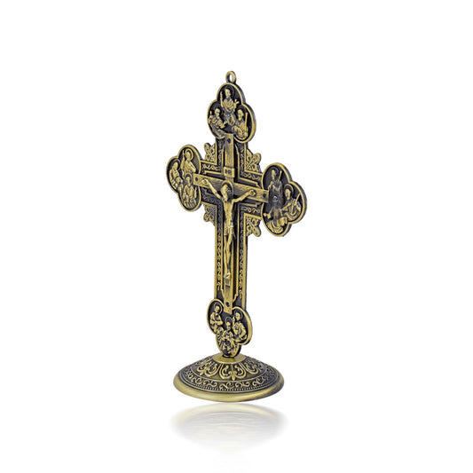 Oxidised Green Copper Vintage Look Jesus Cross Crucifix Homedecor