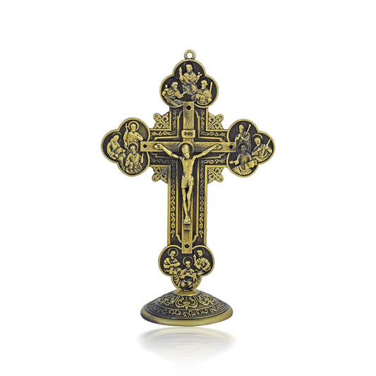 Oxidised Green Copper Vintage Look Jesus Cross Crucifix Homedecor