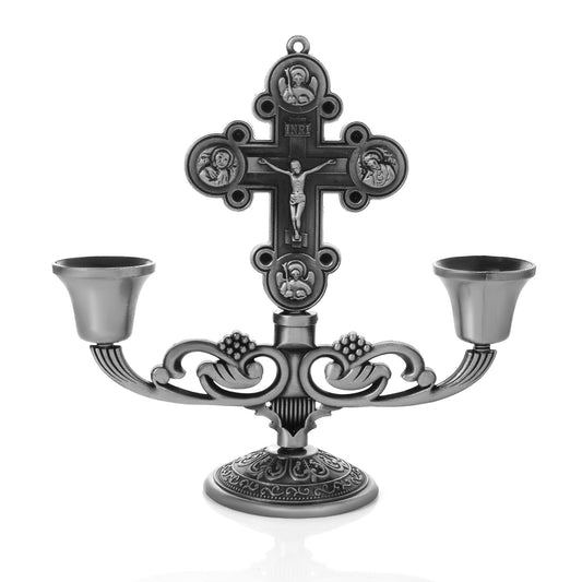 Christian Cross Jesus Candle Holder Church stand Home Decor (STKL7796)