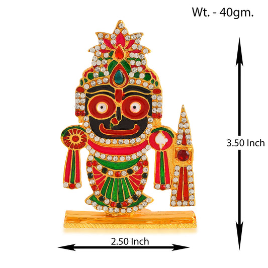 Brass Gold Plated Meenakari Work Bhagwan Jagannath Home Decor (STKL7825)
