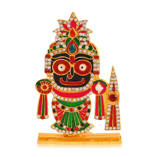 Brass Gold Plated Meenakari Work Bhagwan Jagannath Home Decor (STKL7825)