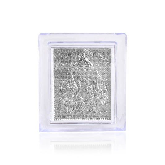 Pure 0.999 Silver foil Lakshmi Ganesh Stand hindu puja home decor item (STRR3523)