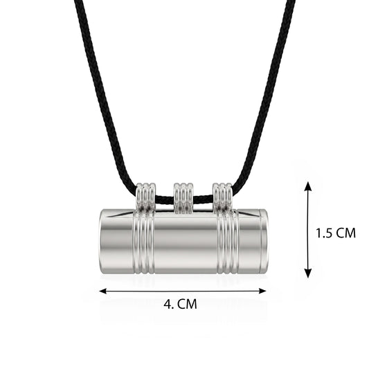 Spiritual Silver Plated Brass Tabeej Taviz Amulet Pendant with Long Silk Cotton Black Thread Spiritual Silver Plated Brass Tabeej Taviz Amulet Pendant with Long Silk Cotton Black Thread(TZMI8324)