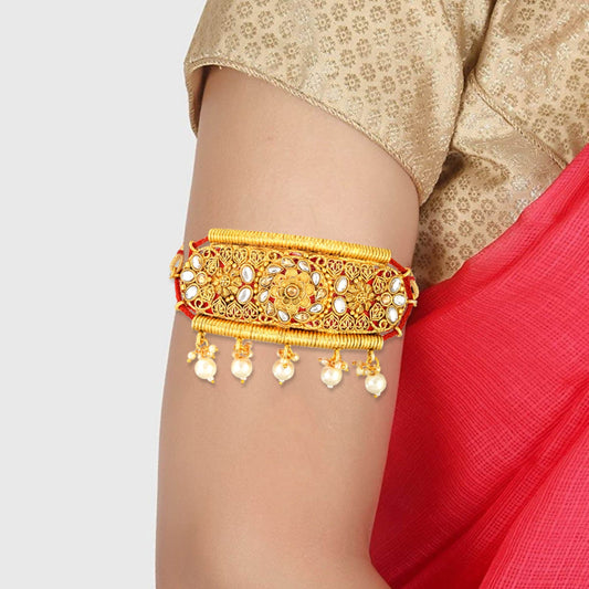 Brass Handmade Kundan Armlet Traditional Bajubandh